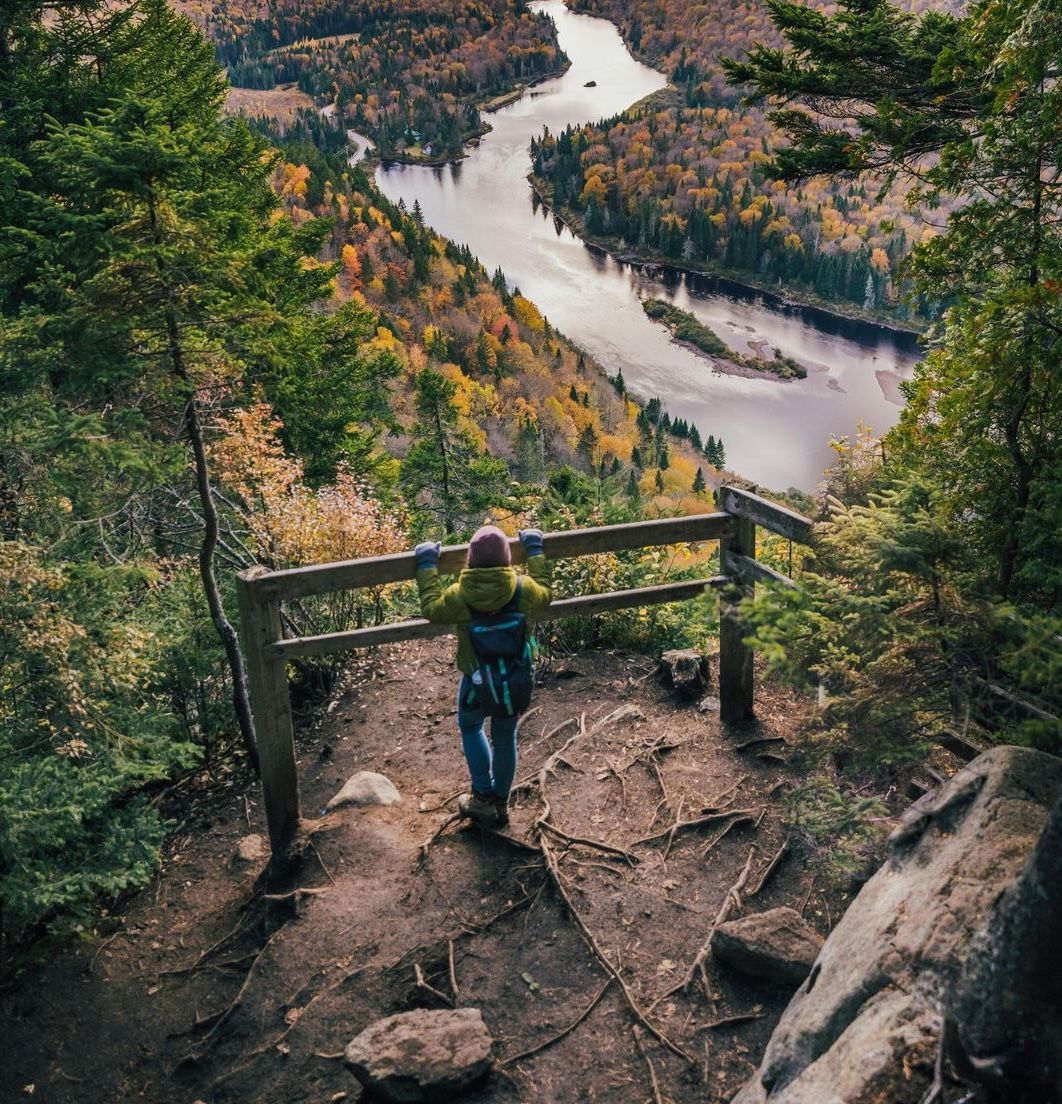 woman overlooking a mountain scape